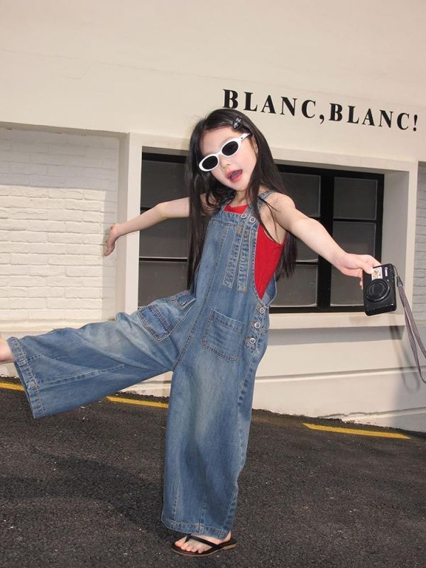 親子-可鹹可甜牛仔慵懶吊帶連身褲 