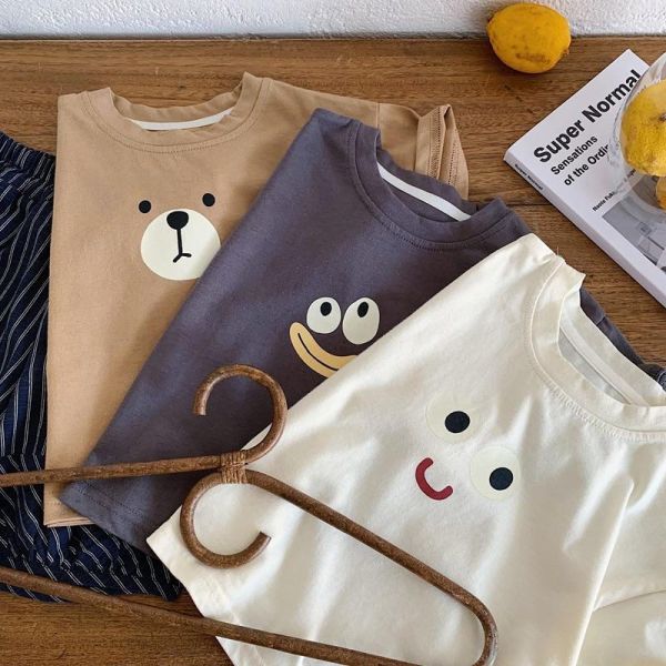 可愛表情印花素色上衣 