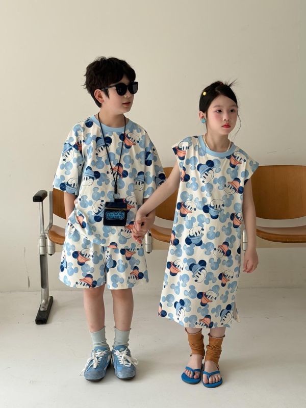 男女童滿版米奇印花套裝/連身裙 