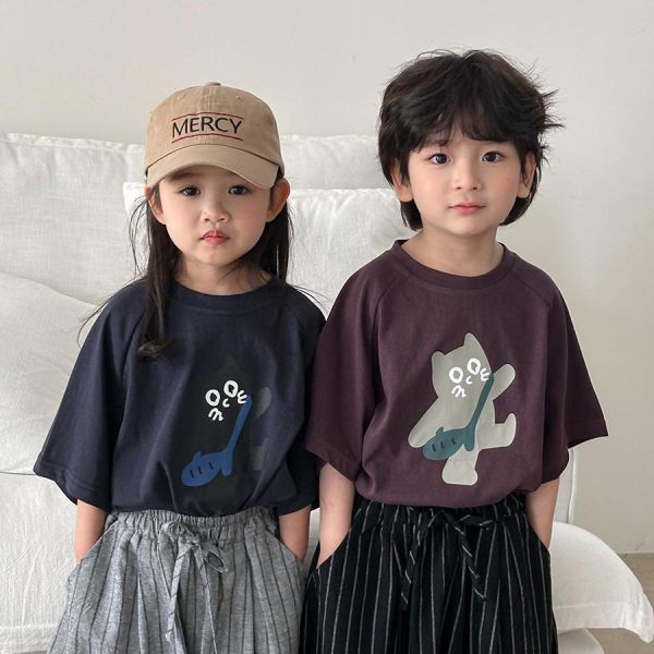 背包貓咪印花寬鬆上衣 