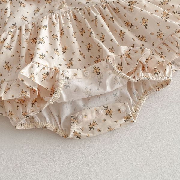 田園氣質碎花開釦包屁裙 