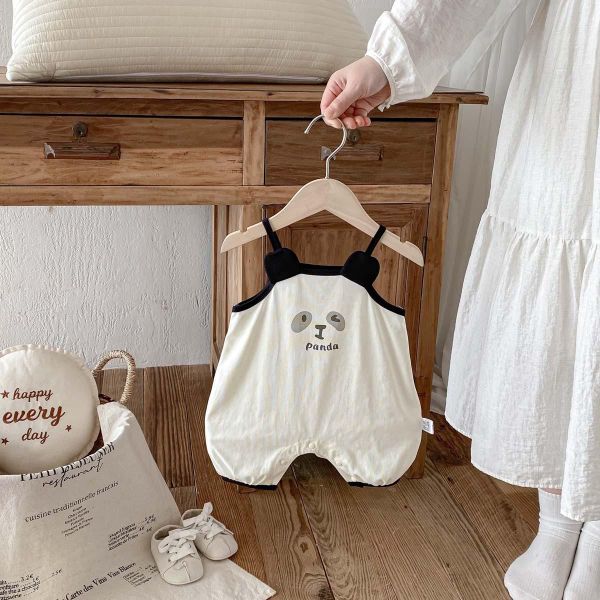 可愛小熊印花細肩連身裝 