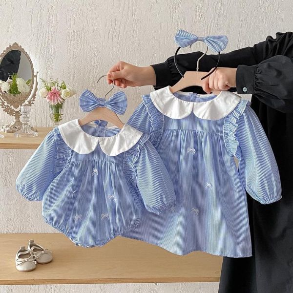 姐妹款-甜美娃娃領包屁衣/洋裝(含頭飾) 