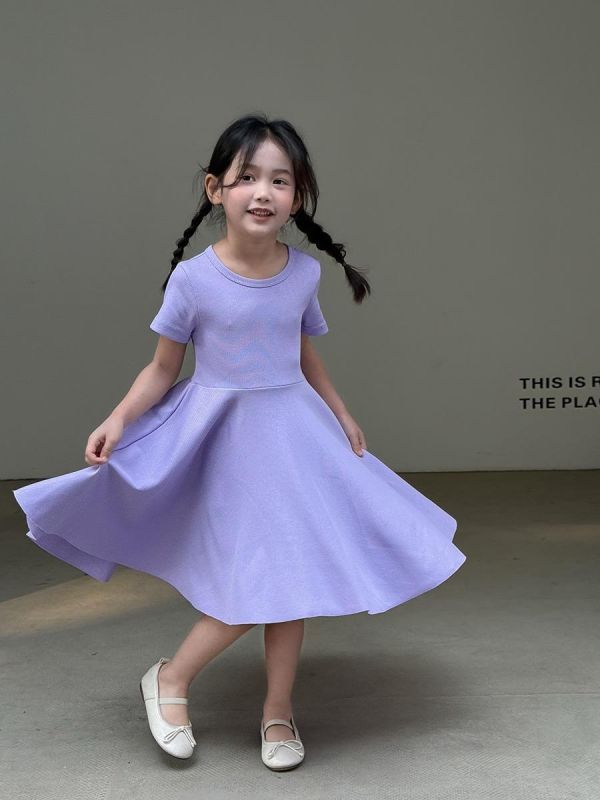 素色彈力針織大裙擺洋裝(4色) 