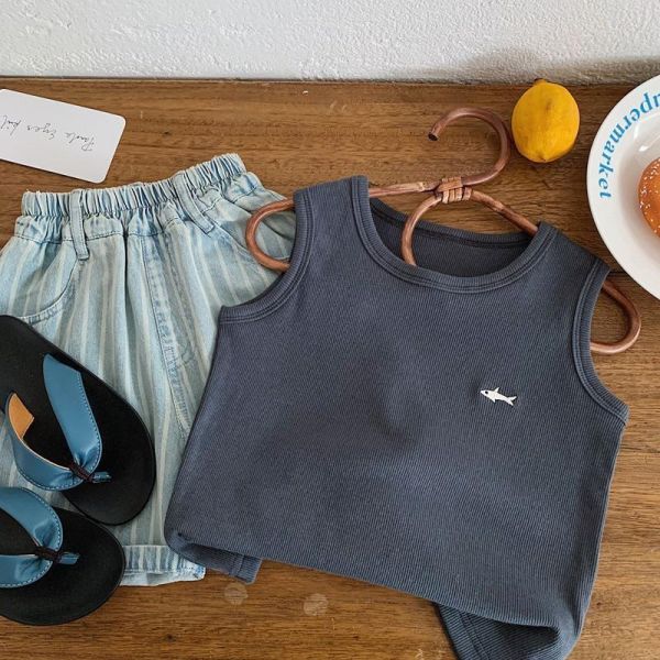 素色簡約動物刺繡百搭背心 