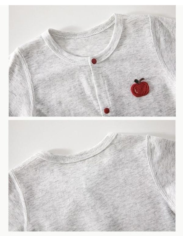 新生兒夏季素色蘋果紅釦連身裝(3色) 