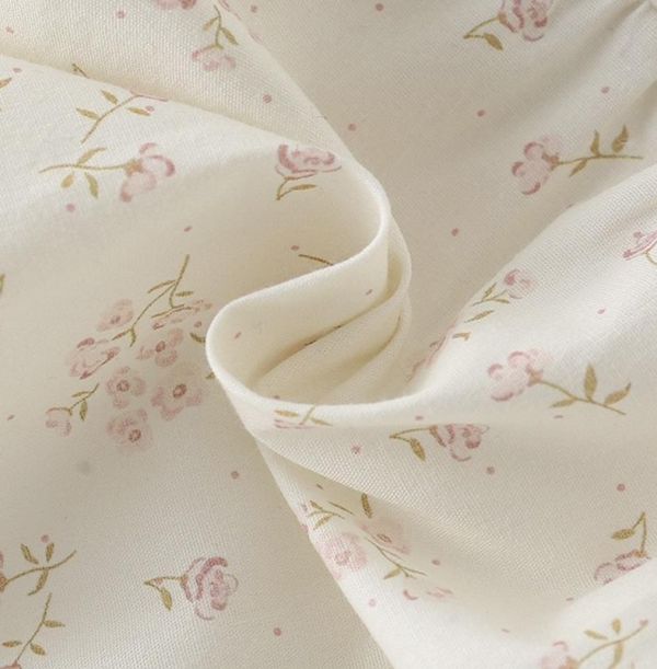 方領碎花兔子花邊包屁衣 