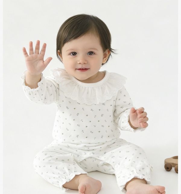 新生兒蕾絲領開釦連身裝(7款) 