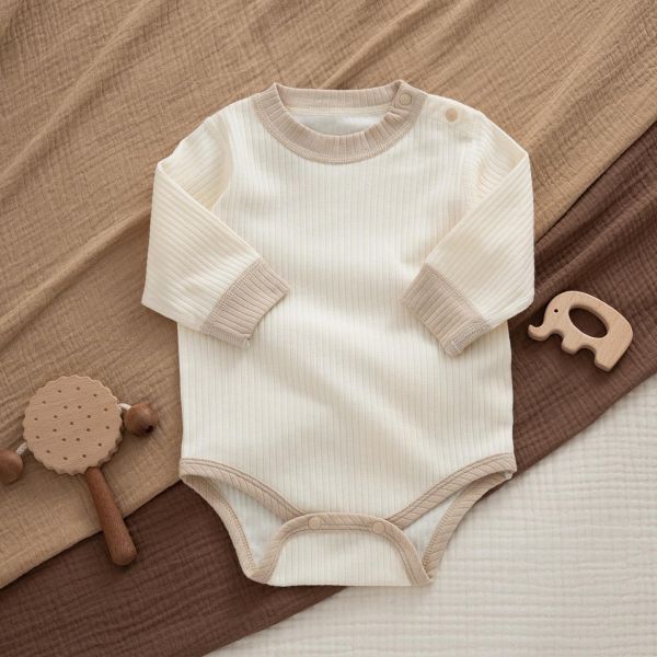 新生兒百搭螺紋極簡包屁衣系列(3色) 