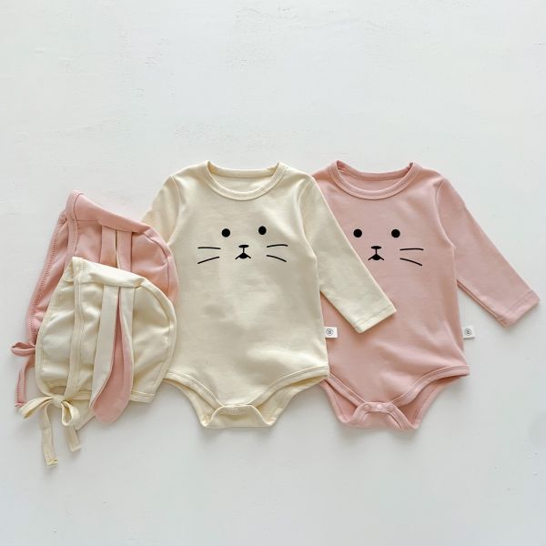 兔子表情印花包屁衣 