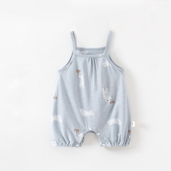 牛奶棉薄款彈力細肩連身裝 