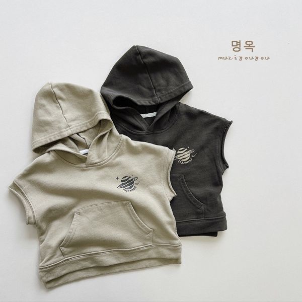 星球不修邊連帽背心 