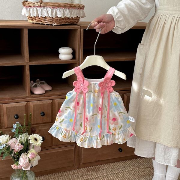 滿印碎花小花背帶包屁裙 