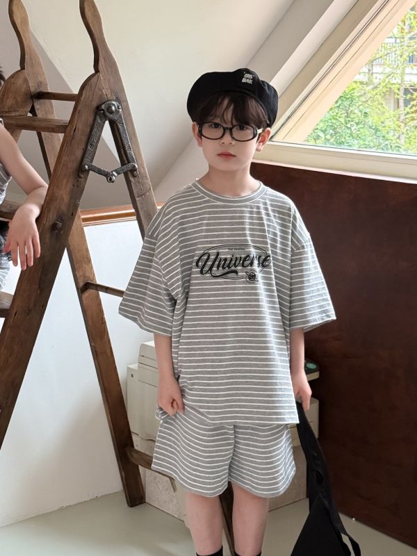 男女童條紋兩件式套裝/背心網紗連身裙(贈包) 