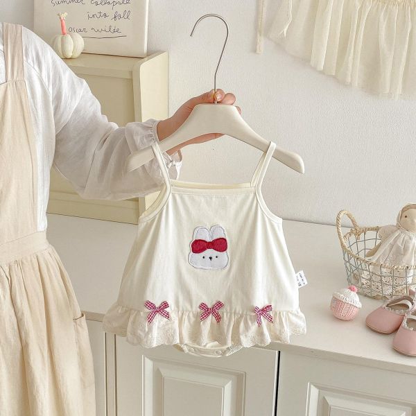 甜美兔子蝴蝶結細肩包屁裙 