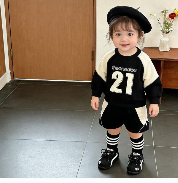 酷帥運動風21撞色兩件套套裝 