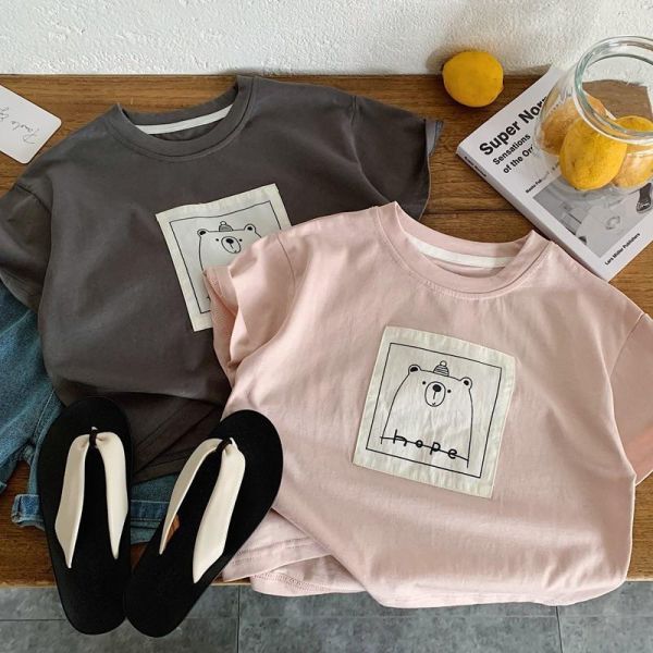 希望小雄布標百搭素T上衣 