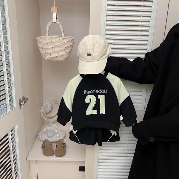 酷帥運動風21撞色兩件套套裝 