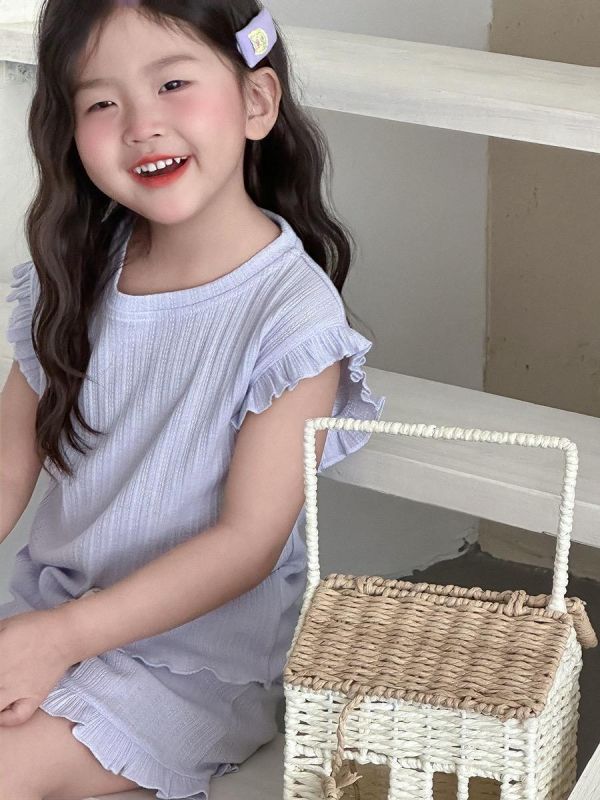 素色荷葉邊透氣可外穿居家套裝(6色) 