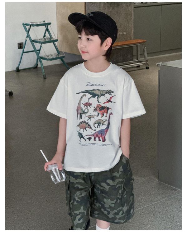 溫變色恐龍印花T恤上衣 