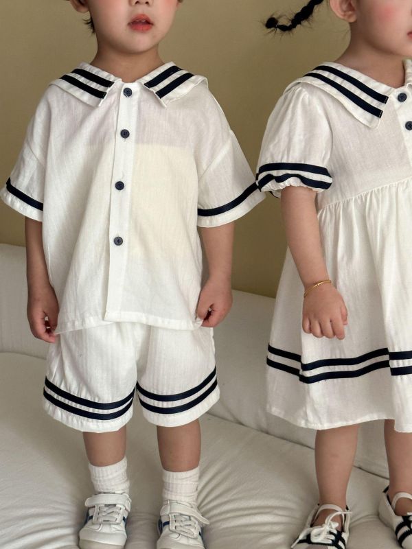 男女童海軍風兩件式套裝/洋裝 