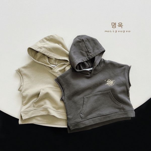 星球不修邊連帽背心 