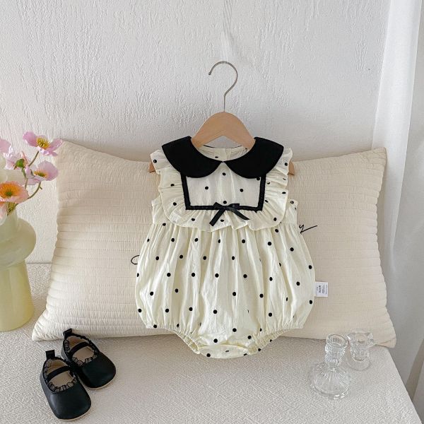 娃娃方領點點/格紋甜美包屁衣 