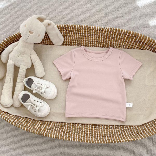 基礎百搭素色彈力圓領上衣 