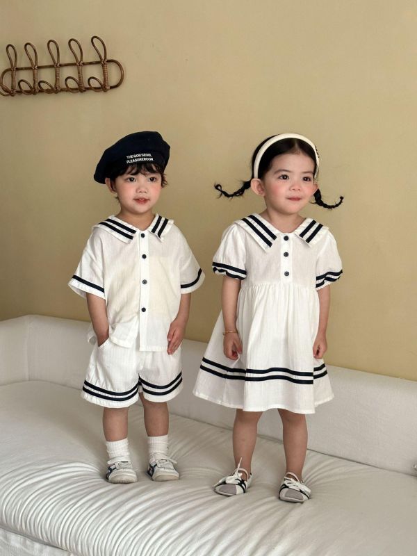 男女童海軍風兩件式套裝/洋裝 