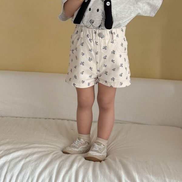 可愛薯條/字母/小花/愛心休閒短褲 