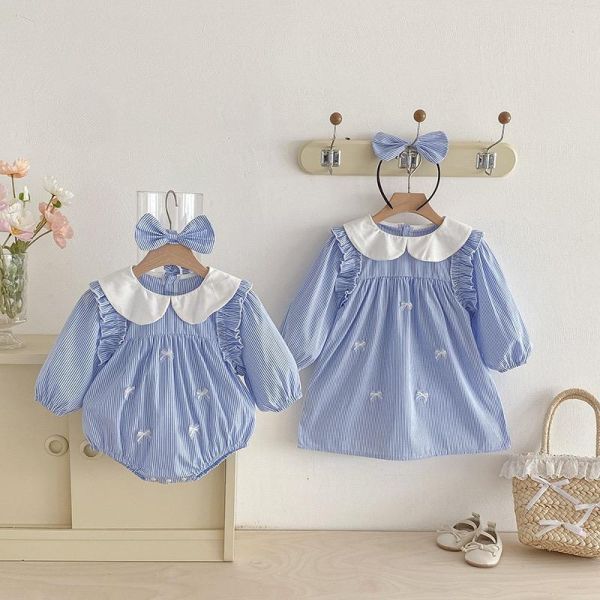 姐妹款-甜美娃娃領包屁衣/洋裝(含頭飾) 