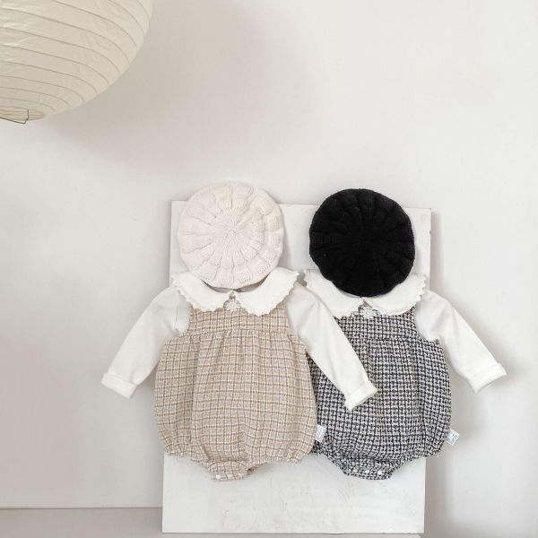 姊妹款小香風格紋包屁衣/洋裝 