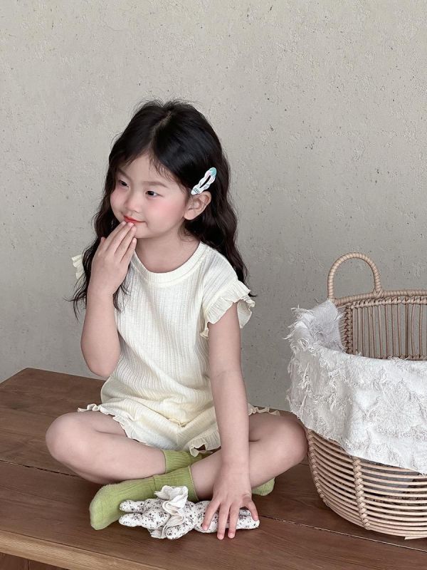 素色荷葉邊透氣可外穿居家套裝(6色) 