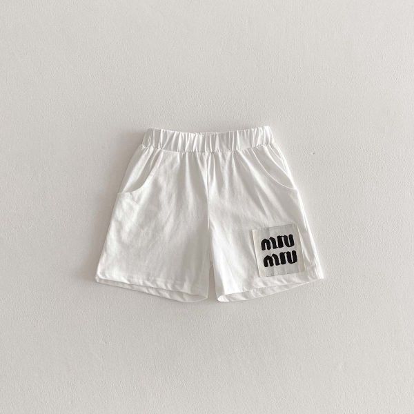 百搭款春夏棉質/牛仔字母布標短褲 