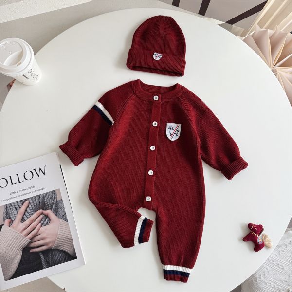 『現貨80cm』狗狗布標開釦連身裝+帽 