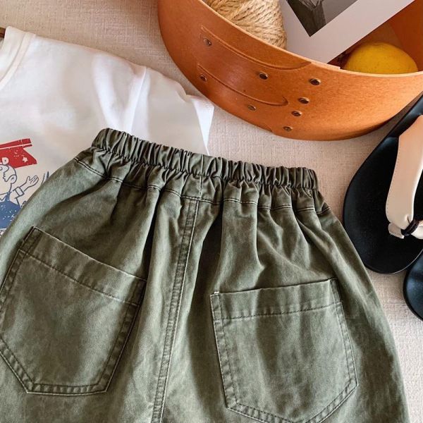 帥氣日系1印花造型五分短褲 