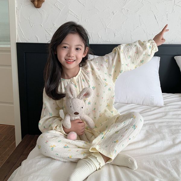 紗布棉透氣居家睡衣套裝 