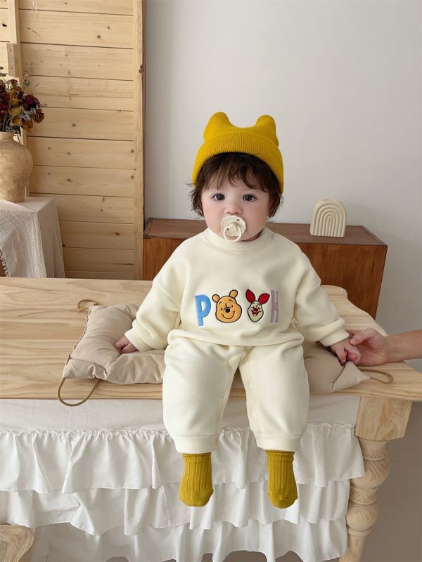 迪士尼刺繡加絨素色連身裝(4款) 