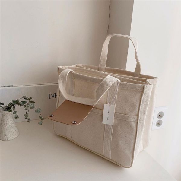 質感帆布多功能媽媽包 