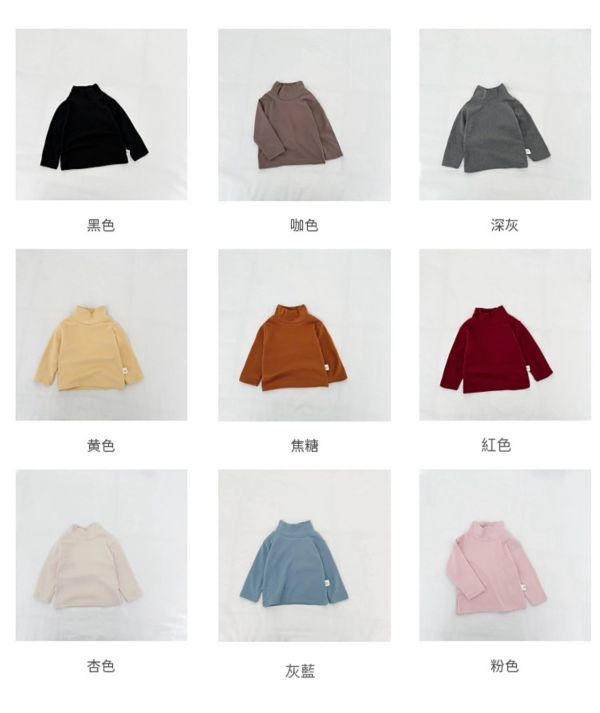 素色軟糯百搭高領上衣 