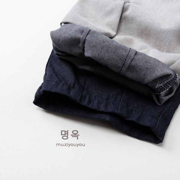 韓系素色雙口袋工裝長褲 