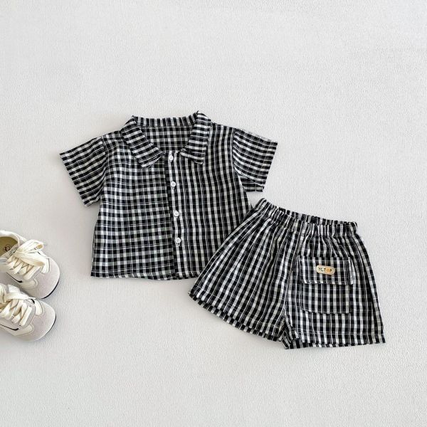 經典款！格紋襯衫兩件式套裝/背心 