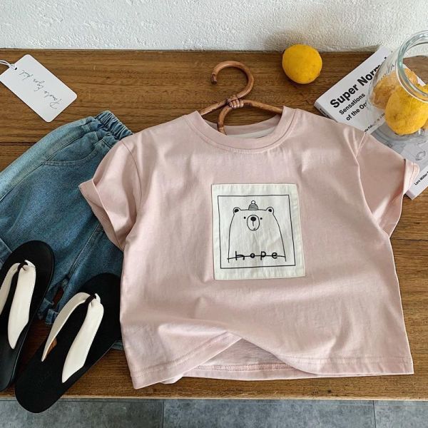 希望小雄布標百搭素T上衣 