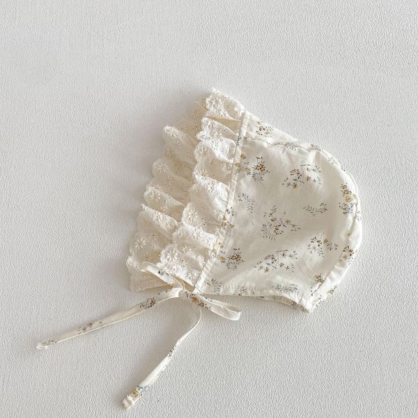 田園碎花蕾絲包屁裙+帽 