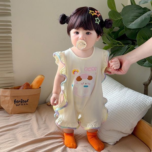 CUTE印花多巴胺飛袖連身裝 