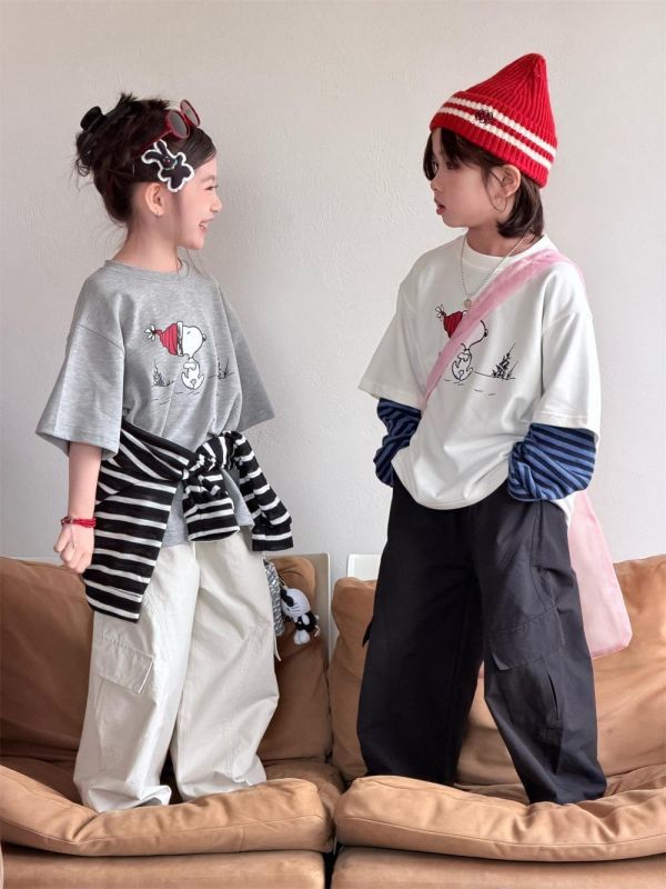 可愛卡通史努比印花T恤上衣 