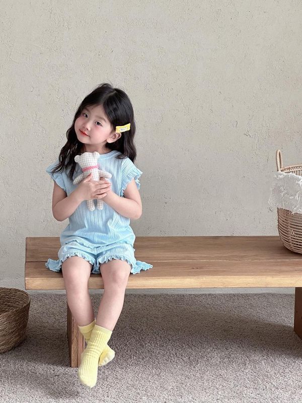 素色荷葉邊透氣可外穿居家套裝(6色) 