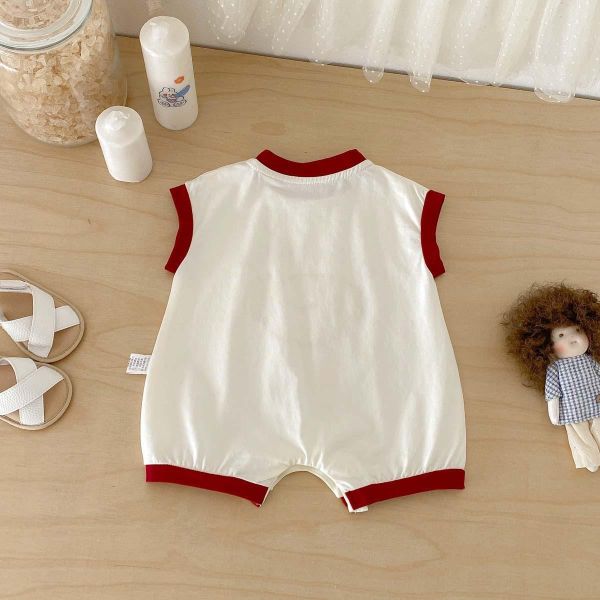 可愛狗狗撞色壓邊連身裝 