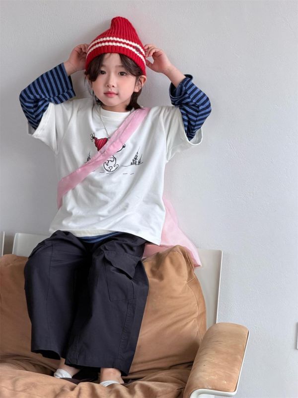 可愛卡通史努比印花T恤上衣 