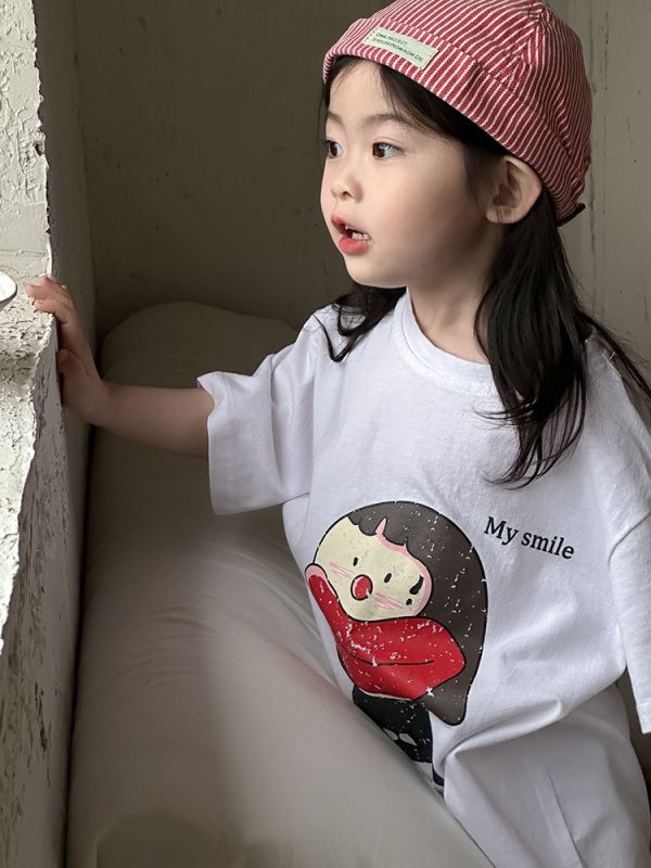 可愛搞怪女孩長版連身裙 